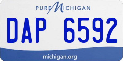 MI license plate DAP6592