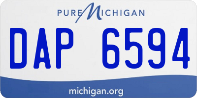 MI license plate DAP6594