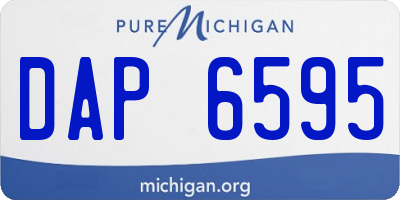MI license plate DAP6595