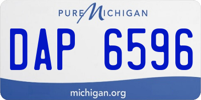 MI license plate DAP6596