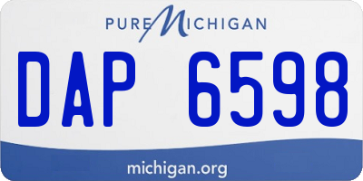 MI license plate DAP6598