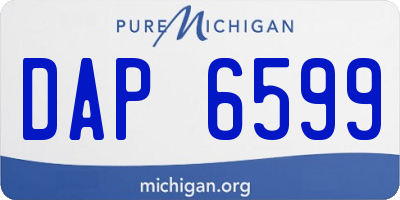 MI license plate DAP6599