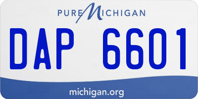 MI license plate DAP6601