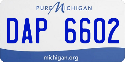 MI license plate DAP6602