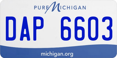 MI license plate DAP6603