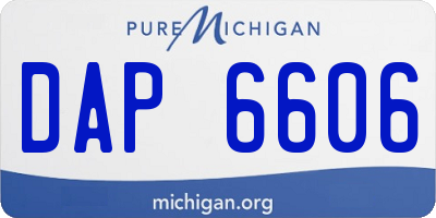 MI license plate DAP6606