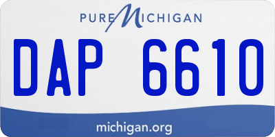 MI license plate DAP6610