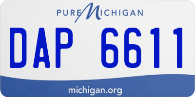 MI license plate DAP6611