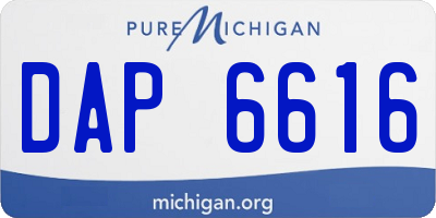 MI license plate DAP6616