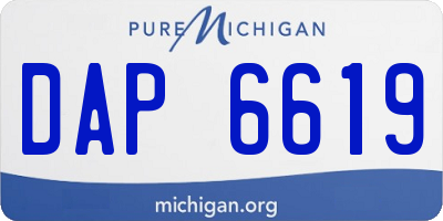 MI license plate DAP6619
