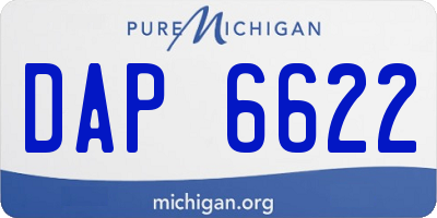 MI license plate DAP6622