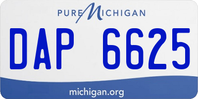 MI license plate DAP6625