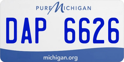 MI license plate DAP6626
