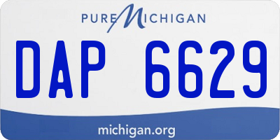 MI license plate DAP6629