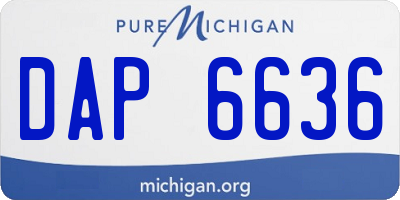 MI license plate DAP6636