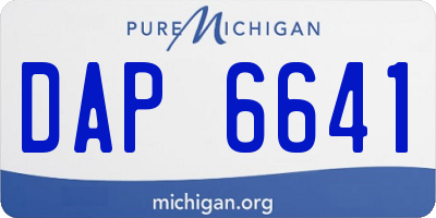 MI license plate DAP6641