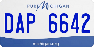 MI license plate DAP6642