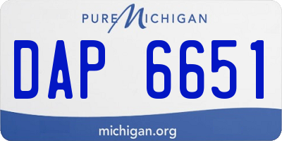 MI license plate DAP6651
