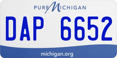 MI license plate DAP6652
