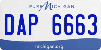 MI license plate DAP6663