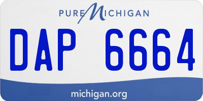 MI license plate DAP6664