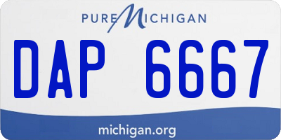 MI license plate DAP6667