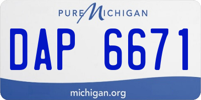 MI license plate DAP6671