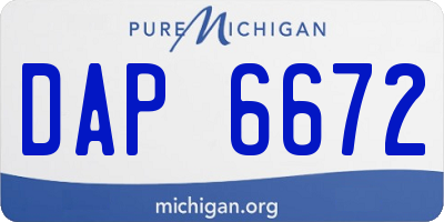 MI license plate DAP6672