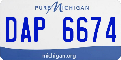 MI license plate DAP6674