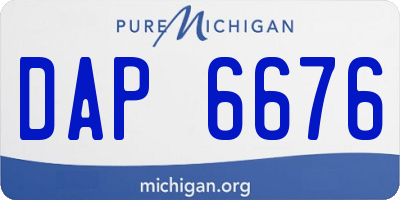 MI license plate DAP6676