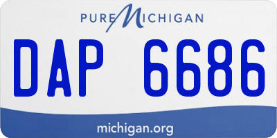 MI license plate DAP6686
