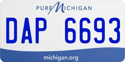 MI license plate DAP6693