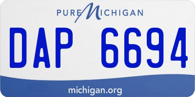 MI license plate DAP6694
