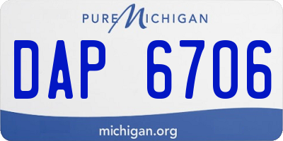 MI license plate DAP6706