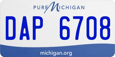 MI license plate DAP6708