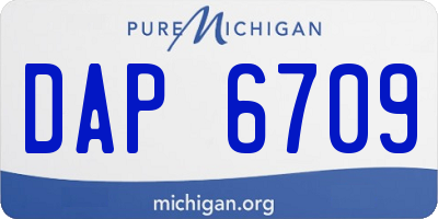 MI license plate DAP6709