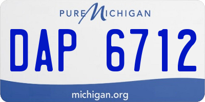MI license plate DAP6712