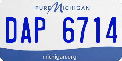 MI license plate DAP6714