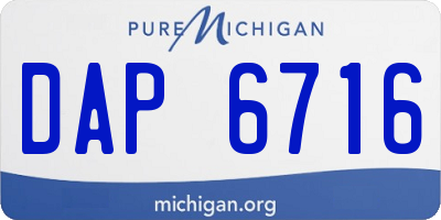 MI license plate DAP6716