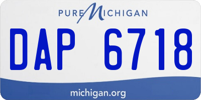 MI license plate DAP6718
