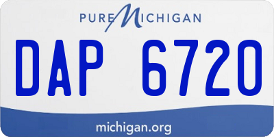 MI license plate DAP6720