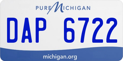 MI license plate DAP6722