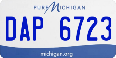 MI license plate DAP6723