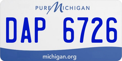 MI license plate DAP6726