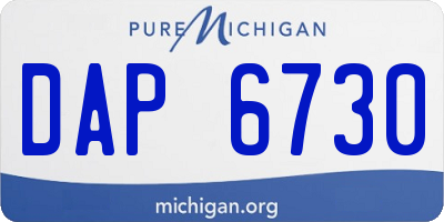 MI license plate DAP6730