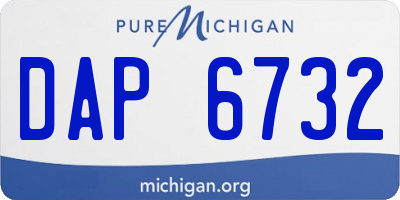 MI license plate DAP6732