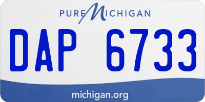 MI license plate DAP6733
