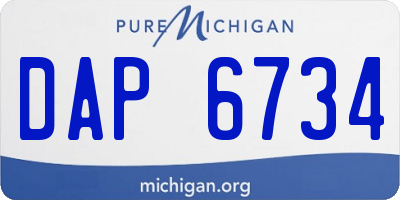 MI license plate DAP6734