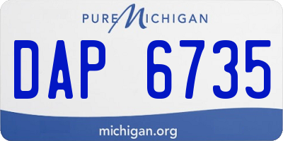 MI license plate DAP6735
