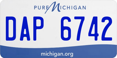 MI license plate DAP6742